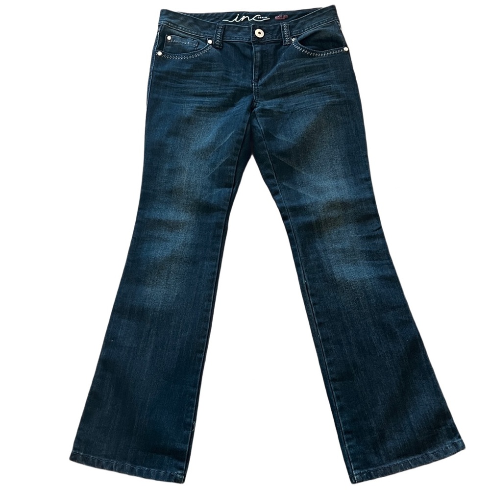 INC International Concepts Blue Flare Wide Leg Jeans